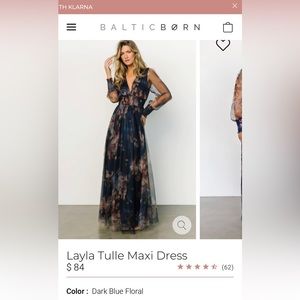 Navy blue floral chiffon maxi